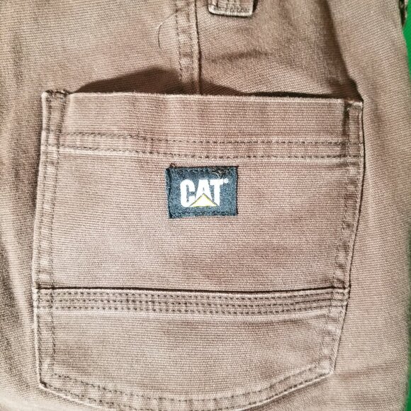 CAT Caterpillar Work Utility Pants Brown Flex Waistband Men's Size 30x26 - Picture 3 of 6
